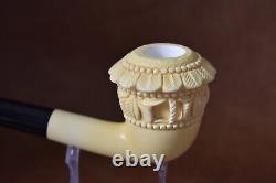 Ornate Topkapi Calabash Pipe New-block Meerschaum Handmade W Case#1287