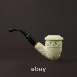 Ornate Topkapi Calabash Pipe block Meerschaum New Comes In Custom Made Case1026