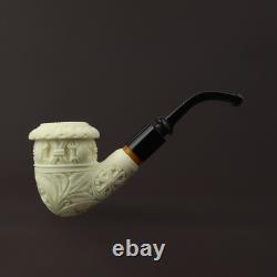 Ornate Topkapi Calabash Pipe block Meerschaum New Comes In Custom Made Case1026