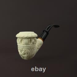 Ornate Topkapi Calabash Pipe block Meerschaum New Comes In Custom Made Case1026