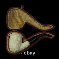 Ornate Topkapi Calabash Pipe block Meerschaum New Comes In Custom Made Case1026