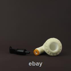Ornate Topkapi Calabash Pipe block Meerschaum New Comes In Custom Made Case1026