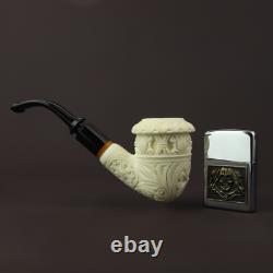 Ornate Topkapi Calabash Pipe block Meerschaum New Comes In Custom Made Case1026