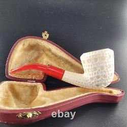 Ornate dublin meerschaum pipe handcarved block meerschaum by CPW #85144