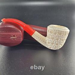 Ornate dublin meerschaum pipe handcarved block meerschaum by CPW #85144