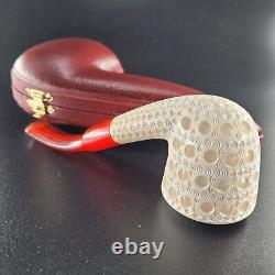 Ornate dublin meerschaum pipe handcarved block meerschaum by CPW #85144