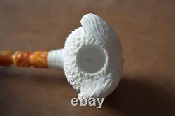 Owl? Figure Pipe By Kenan New Handmade Block Meerschaum Custom Made Case 1458