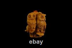 Owl Figure Pipe By Koray Block Meerschaum-NEW Handmade W CASE#92