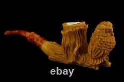 Owl Figure Pipe By Koray Block Meerschaum-NEW Handmade W CASE#950