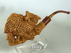 Owl Pipe BY SADIK YANIK Block Meerschaum-NEW W CASE