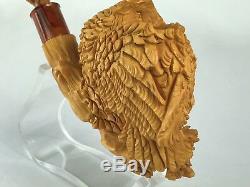 Owl Pipe BY SADIK YANIK Block Meerschaum-NEW W CASE