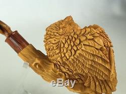 Owl Pipe BY SADIK YANIK Block Meerschaum-NEW W CASE