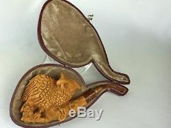 Owl Pipe BY SADIK YANIK Block Meerschaum-NEW W CASE