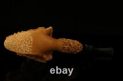 Parade Dragon Hand Carved Block Meerschaum Pipe by Kenan with case 12659