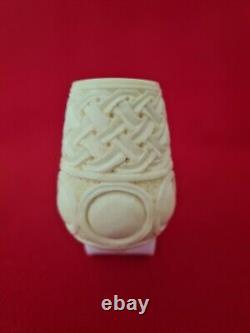 Pattern embroidered meerschaum pipe, non pipe, block meerschaum