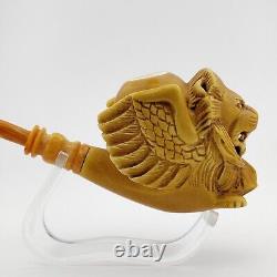 Pegasus Lion Block Meerschaum Pipe, With Case, Unique Meerschaum Pipes