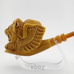 Pegasus Lion Block Meerschaum Pipe, With Case, Unique Meerschaum Pipes