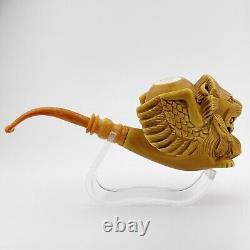 Pegasus Lion Block Meerschaum Pipe, With Case, Unique Meerschaum Pipes