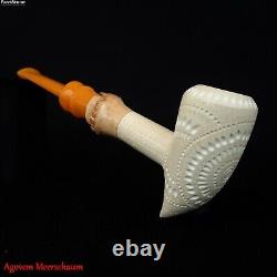 Pickaxe Bamboo Stem Block Meerschaum Pipe Tobacco Smoking Pfeife Estate AGM534
