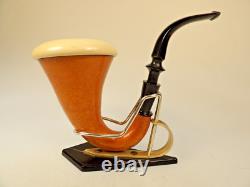 Pioneer Calabash Gourd Sherlock Holmes Pipe Turkish Block Meerschaum New Stem