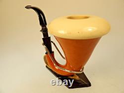Pioneer Calabash Gourd Sherlock Holmes Pipe Turkish Block Meerschaum New Stem