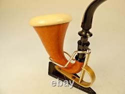 Pioneer Calabash Gourd Sherlock Holmes Pipe Turkish Block Meerschaum New Stem