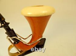Pioneer Calabash Gourd Sherlock Holmes Pipe Turkish Block Meerschaum New Stem