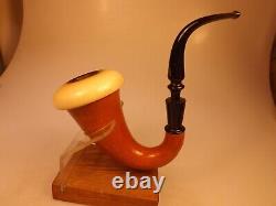 Pioneer Calabash Gourd Sherlock Holmes Pipe Turkish Block Meerschaum Rubber Stem