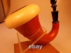 Pioneer Calabash Gourd Sherlock Holmes Pipe Turkish Block Meerschaum Rubber Stem