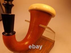 Pioneer Calabash Gourd Sherlock Holmes Pipe Turkish Block Meerschaum Rubber Stem