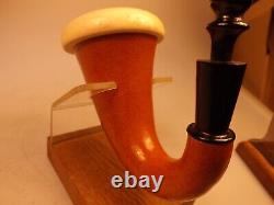 Pioneer Calabash Gourd Sherlock Holmes Pipe Turkish Block Meerschaum Rubber Stem