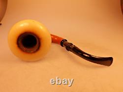 Pioneer Calabash Gourd Sherlock Holmes Pipe Turkish Block Meerschaum Rubber Stem