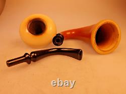 Pioneer Calabash Gourd Sherlock Holmes Pipe Turkish Block Meerschaum Rubber Stem