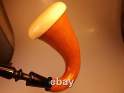 Pioneer Calabash Gourd Sherlock Holmes Pipe Turkish Block Meerschaum Rubber Stem