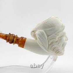 Pirate Block Meerschaum Pipe, With Case, Unique Meerschaum Pipes