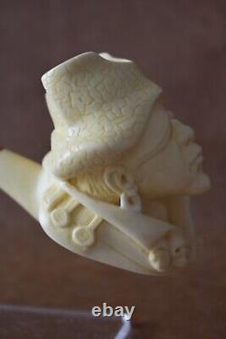 Pirate FIGURE Pipe BY KENAN Block Meerschaum-NEW Handmade Custom CASE#1502