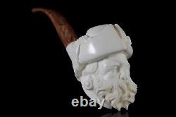 Pirate Figure PIPE BY CEVHER -BLOCK MEERSCHAUM-NEW-HAND CARVED-Custom Case#1275