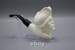 Pirate Figure Pipe Block Meerschaum-NEW Handmade Custom Fitted CASE#1241