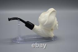 Pirate Figure Pipe Block Meerschaum-NEW Handmade Custom Fitted CASE#1241