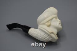 Pirate Figure Pipe Block Meerschaum-NEW Handmade Custom Fitted CASE#1241