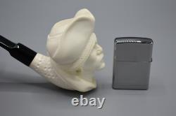 Pirate Figure Pipe Block Meerschaum-NEW Handmade Custom Fitted CASE#1241