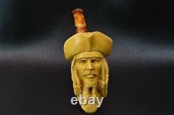 Pirate Of Caribbean Pipe By Kenan Block Meerschaum-NEW Handmade W CASE#387