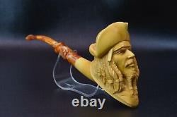 Pirate Of Caribbean Pipe By Kenan Block Meerschaum-NEW Handmade W CASE#387