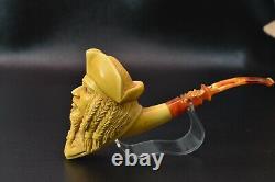 Pirate Of Caribbean Pipe By Kenan Block Meerschaum-NEW Handmade W CASE#387