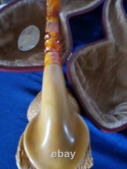 Pirate Skull Block Meerschaum One Of A Kind Pipe Signed Kenan. Large Size