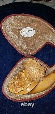 Pirate Skull Block Meerschaum One Of A Kind Pipe Signed Kenan. Large Size