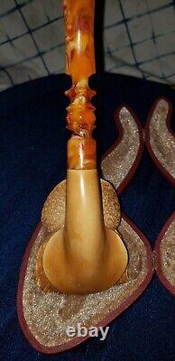 Pirate Skull Block Meerschaum One Of A Kind Pipe Signed Kenan. Large Size