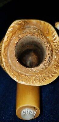 Pirate Skull Block Meerschaum One Of A Kind Pipe Signed Kenan. Large Size