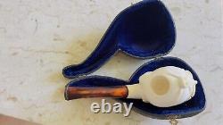 Pirate figure Pipe Big Block Meerschaum-handmade NEW With CASE