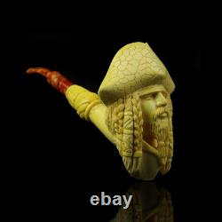 Pirates Of Caribbean Figure Pipe Block Meerschaum-NEW Handmade Fitted CASE#1486